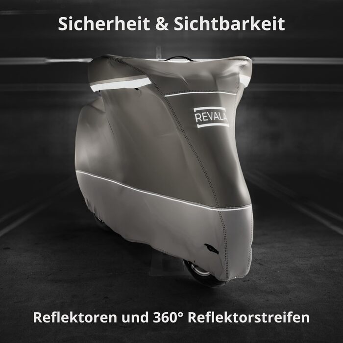 REVALA® Захисний чохол для мотоцикла Outdoor & Indoor | Водонепроникний гараж для мотоцикла | Міцний чохол для скутера | Стійкий до спеки + сумка | 225x100x125 см