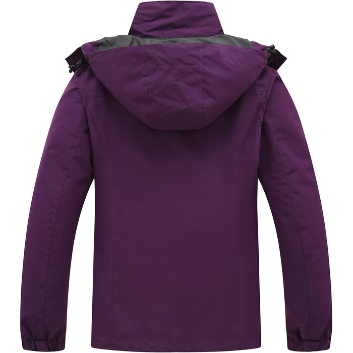 Жіноча куртка 3 в 1 Mountain: вітронепроникна, тепла, для зими та катання на сноуборді. З капюшоном, для походів та активного відпочинку. Колір: темно-фіолетовий (S)