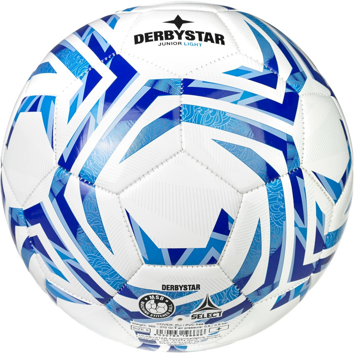 М'яч футбольний Derbystar Junior Light Білий/Синій, розмір 4