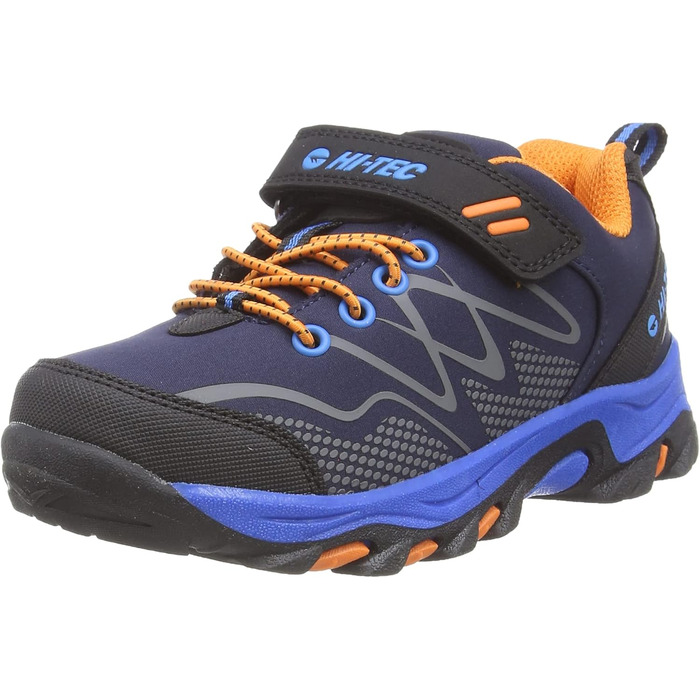 Дитячі трекінгові черевики Hi-Tec Jungen Blackout Low Junior, Marineblau Orange Seeblau (32 EU)