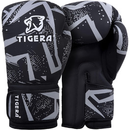 Боксерські рукавички Tigera 10oz/12oz/14oz/16oz для тренувань, спарингу, ММА, Муай Тай, кікбоксингу, чоловічі та жіночі, сірі, 14oz