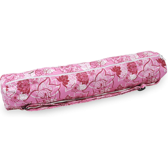 Сумка для йоги Yogistar Yogibag Basic з бавовни, 65 см, арт-колекція, блискавка, рожево-червона Lotus