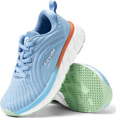 Жіночі кросівки для бігу FitVille з широкою колодкою, дихаючі, спортивні, легкі, моделі barefoot, для джогінгу, снікерси, зручні для ходьби, для широкої стопи (39.5 EU, блакитні)