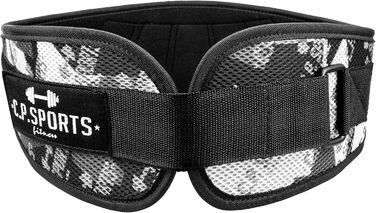 Пояс для важкої атлетики C.P. Sports – фітнес-пояс для бодібілдингу, силових тренувань, важкої атлетики. Міцний нейлоновий пояс для жінок та чоловіків, професійний, ультралегкий, розмір M (87-97 см), колір камуфляжний білий