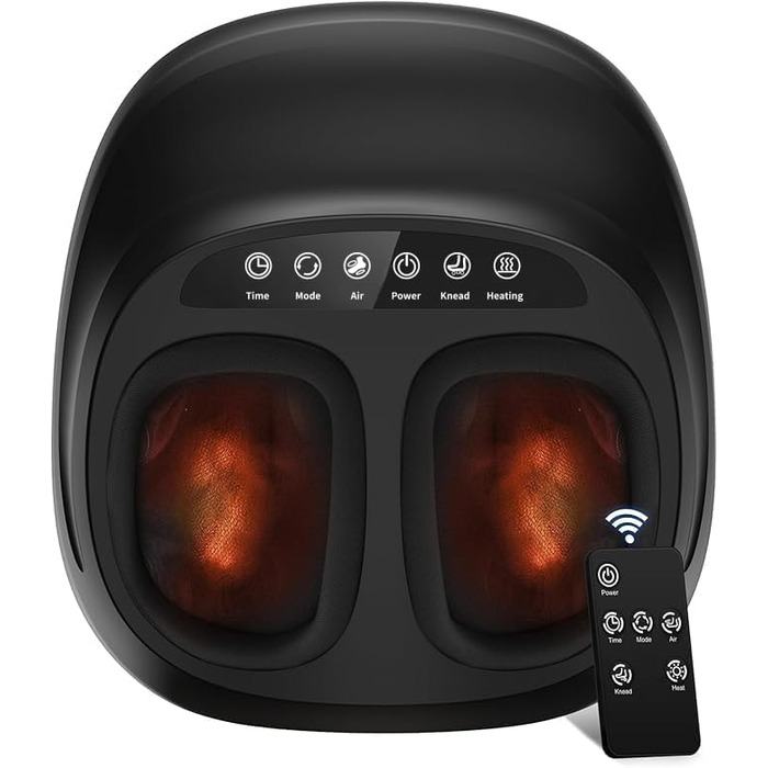 Масажер для ніг з підігрівом WERTYI Shiatsu, глибокий масаж, компресія, мульти-моди, пульт дистанційного керування, подарунок для чоловіків та жінок