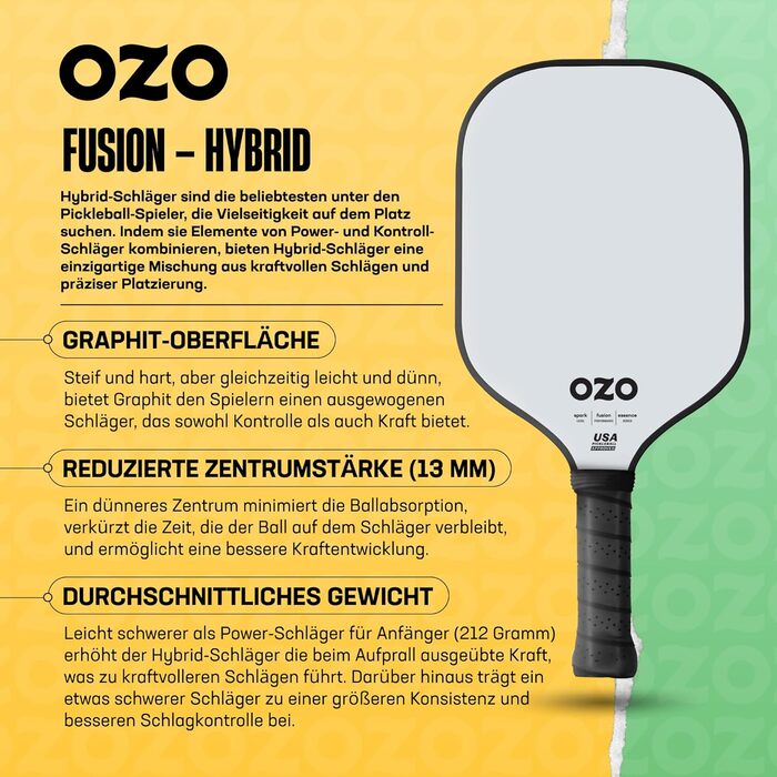 Гібридна ракетка для піклболу OZO для початківців, біла