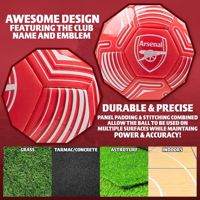 Футбольний м’яч Arsenal FC, офіційний, розмір 3/4/5, червоний, подарунок для фанатів