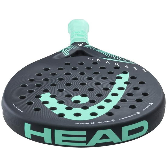 Падельна ракетка Head Zephyr Pro 2023, кругла, 365 г, чорна/синьо-зелена