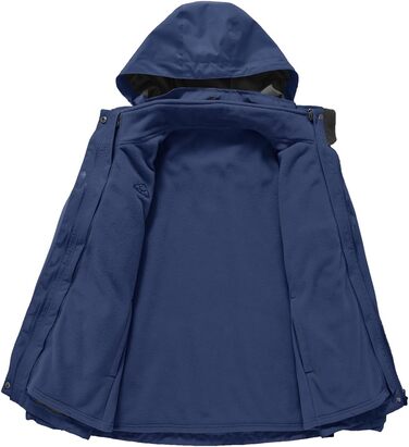 Жіноча 3-в-1 куртка Ysento: водонепроникна, вітрозахисна, з флісовою підкладкою, для активного відпочинку, з капюшоном (S, Морська)