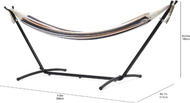 Гамак Amazon Basics з підставкою, тканинний, 117x300x100 см, багатоколірний