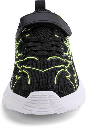 Дитячі спортивні кросівки для хлопчиків та дівчаток. М'яка підошва, дихаюча сітка, для занять спортом та активного відпочинку. Кольори: чорний, зелений. Розмір 29 EU