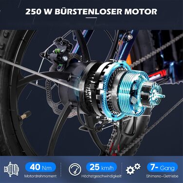 Електровелосипед Fafrees F20 Pro 20 дюймів, 36V 18Ah, 250W, фетбайк, складаний міський велосипед для дорослих, синій