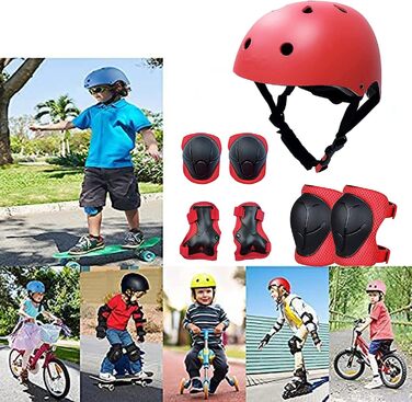Набір захисту 7 в 1 для дітей 3-8 років: шолом, наколінники, налокітники, захист зап'ястків. Підходить для катання на роликах, скейтборді, самокаті, велосипеді.
