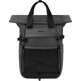 WATERFLY Ролтоп-рюкзак 16-21 л для ноутбука 16'' — стильний міський рюкзак для чоловіків і жінок, водостійкий, для навчання, роботи, подорожей, спорту