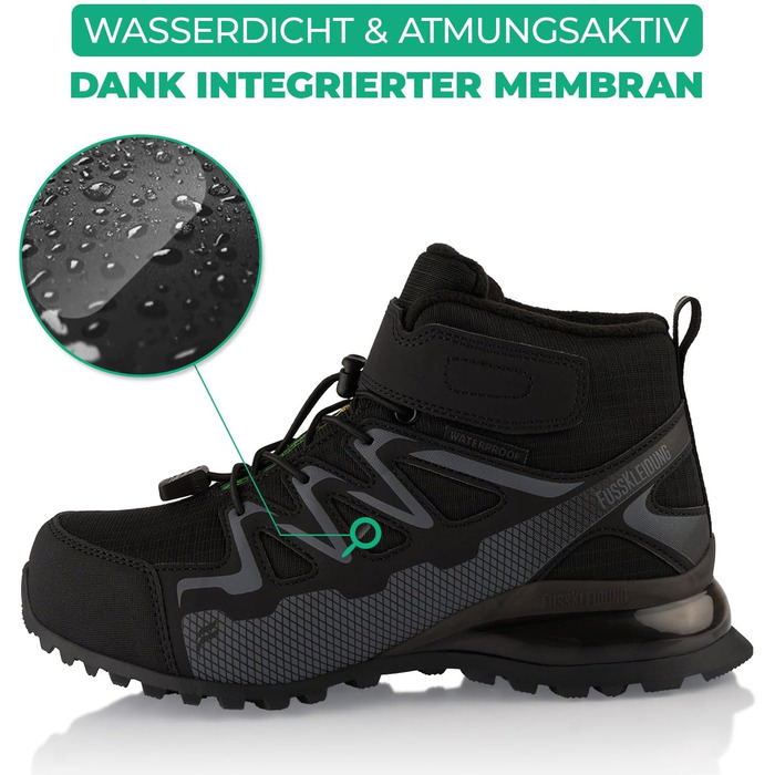 Зимові черевики для жінок та чоловіків, водонепроникні, з утеплювачем, для піших прогулянок, 39 EU, чорний/сірий