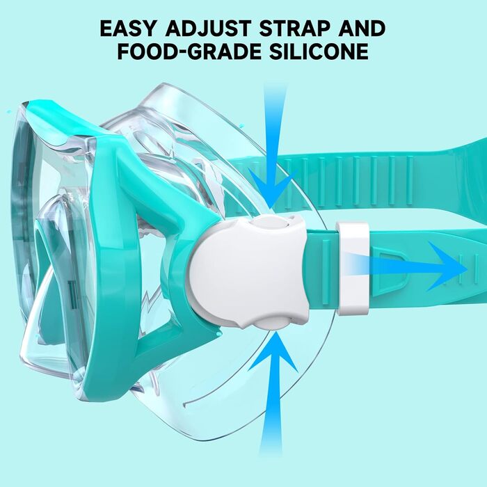 Дитяча маска для снорклінгу Findway з назальною перегородкою, 180° панорама, HD, антизапітніння, анти-витік, для дітей 4-16 років