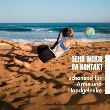 М'яч для волейболу Momevo Beachvolleyball, 2025, розмір 5, сертифікований DVV, м'яка поверхня, для пляжного волейболу, для активного відпочинку, як подарунок (тільки м'яч, кольори веселки)