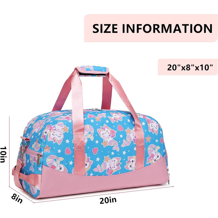 Спортивна сумка Kinder з відділенням для взуття, водонепроникна, для плавання (Русалка)