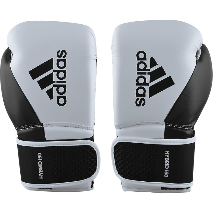 Боксерські рукавички adidas Hybrid 150 для боксу, кікбоксингу та ММА, універсальні, для чоловіків і жінок, різні ваги, чорні/білі