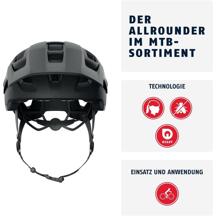 ABUS MoDrop – міцний велосипедний шолом для MTB з хорошою вентиляцією, індивідуальна посадка, унісекс
