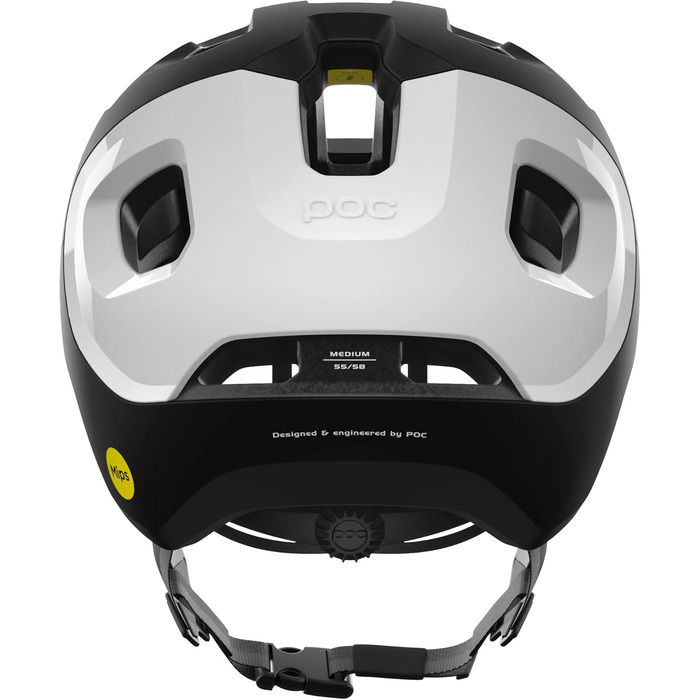 Велошолом POC Axion Race MIPS для трейл-райдерів, захисна технологія MIPS Integra, максимальний комфорт і безпека, розмір L (59-62 см), матовий чорний/білий