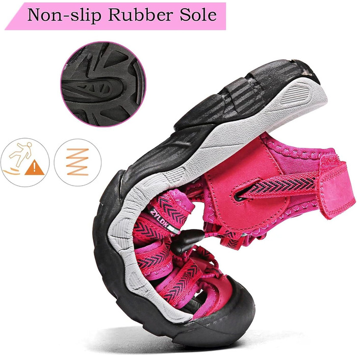 Чоловічі та жіночі шкіряні сандалії: пляжні, трекінгові, для активного відпочинку, літні, пішохідні. Розміри 36-46 (37 EU), колір рожевий