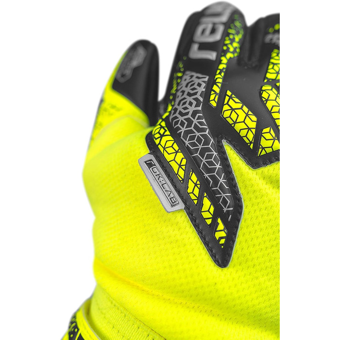 Воротарські рукавички Reusch Attrakt Silver - дихаючі, для чоловіків та жінок, жовто-сріблясті-чорні, розмір 10.5