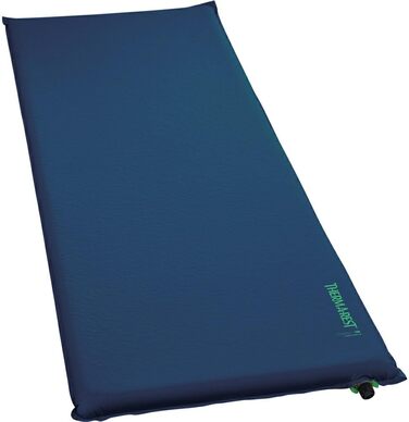 Килимок для кемпінгу Therm-a-Rest Basecamp з самонадуваним шаром, WingLock-вентиль, розмір Regular (50,8 x 183,9 см, 20 x 72 дюйми), блакитний, з оригінальною сумкою для зберігання