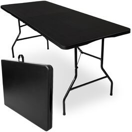 Складний садовий стіл Campingtisch 180x70x74 см, чорний - для пікніка, буфету, тераси