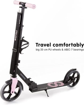 Самокат MOVINO Infinity Roller для міста, складаний, регульований, з тримачем для пляшки, для дітей та дорослих, алюмінієва дека