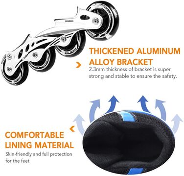 Інлайнеровий ролик Lixada для дітей, регульований, світлодіодний, розмір 27-32/33-37/38-41, рожевий