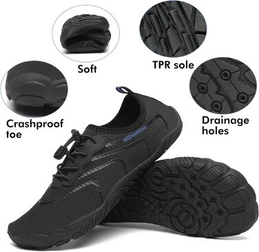 Чоловічі та жіночі аквашузи Mishansha, чорного кольору, розмір 40 EU