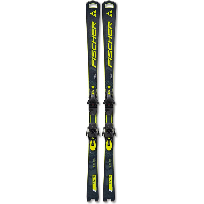 Гірські лижі Fischer RC4 WC SC MT + кріплення RC4 Z12 PR 23/24, чорні-жовті, 165 см, для чоловіків та жінок