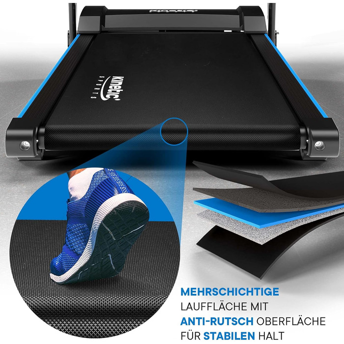 КІНЕТІК СПОРТС Laufband KST2900FX: Складний біговий тренажер з потужним мотором 750 Вт, широка бігова поверхня 40 см, 16 програм, ручний нахил, LCD дисплей, до 120 кг