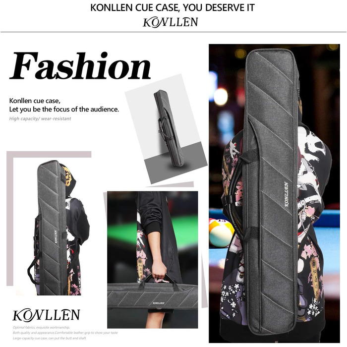 Чохол для бильярдної кия KONLLEN Oxford Cloth 2x4, сірий - сумка для кия