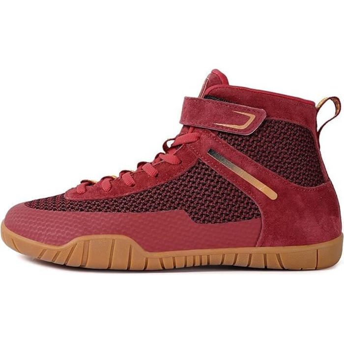 Жіночі борцівські черевики для боксу з плоскою підошвою (36 EU, широкі, червоні, однотонні)