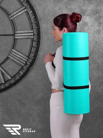 Гімнастичний килимок Profi 190x60 см PainProtect & SmartCell NBR, нековзкий, для йоги, пілатесу, спорту, товщина 10-15 мм, з ременем і сумкою