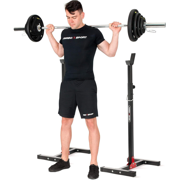 Marbo Sport-Set MH7: Регульована лавка, стійки, штанга, гантелі, диски 83/113 кг