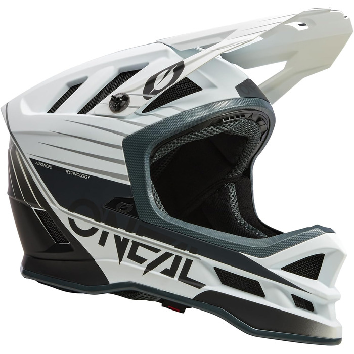 Шолом для гірського велосипеда O'NEAL Blade Polyacrylite MTB Downhill для дорослих, вентиляція, Dri-Lex, ABS, бірюзово-неоново-жовтий, розмір XS, білий/сірий