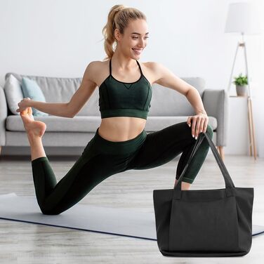 Спортивна сумка для йоги Yogatasche водонепроникна з відділенням для мокрого, чорна