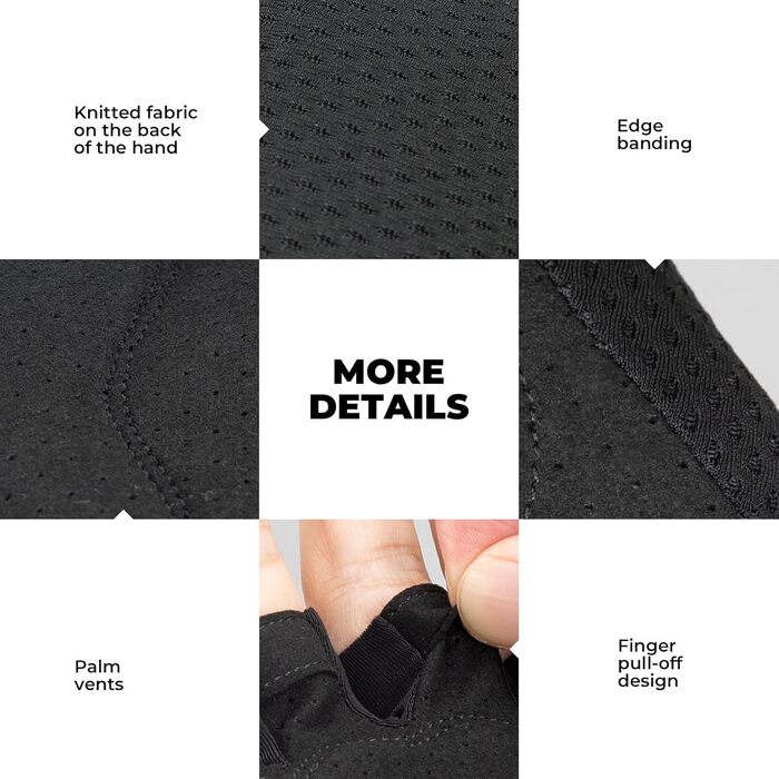 Велосипедні рукавички ROCKBROS для чоловіків, напівпальцеві, з антиковзким покриттям та амортизацією, для гірського та шосейного велосипедів, зелені (XXL, чорні)