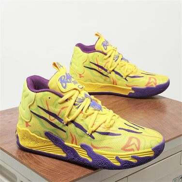 Жовті баскетбольні кросівки High Top для дорослих, хлопчиків та дівчаток. Антиковзаючі, для занять баскетболом та ходьби. 38 EU