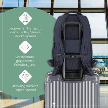 Рюкзак Travelite для ручної поклажі, для ноутбука 15,6 дюйма, міський daypack, 22 л, багато відділень, 45 см
