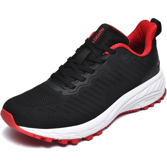 Кросівки для бігу та занять спортом Frysen: чоловічі та жіночі, легкі, дихаючі, чорно-червоні (36 EU)