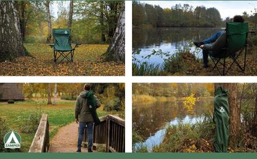 Крісло для кемпінгу Zamper 150 кг, складне – риболовне та кемпінгове з підстаканником та знімною подушкою для голови