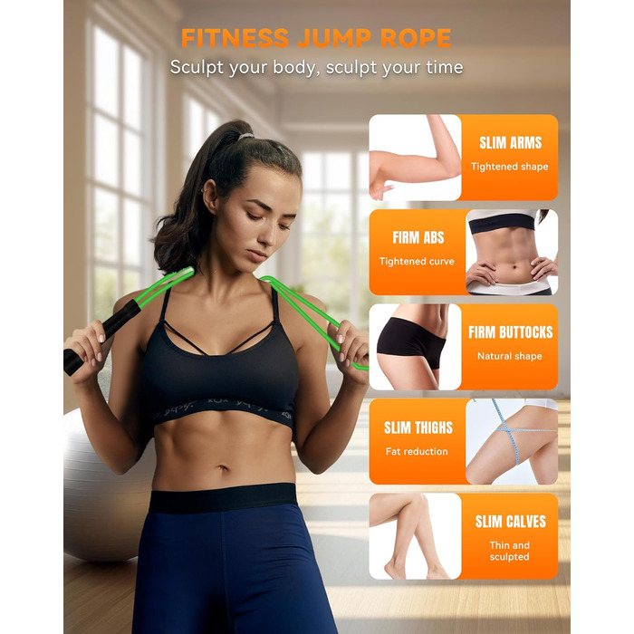 Стрибкове канат iMoebel 6 мм * 3 м, PVC, регульований, з ABS-ручкою, для дітей та дорослих, бокс, схуднення, кросфіт (чорно-зелений)