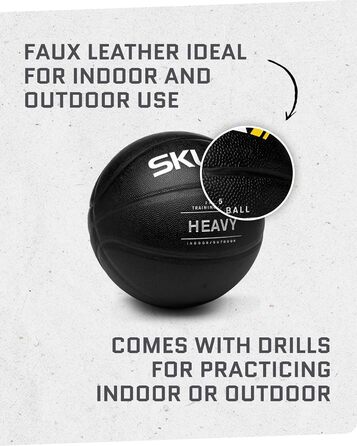 Тренувальний баскетбольний м'яч SKLZ Control для покращення дриблінгу і контролю м'яча, важкий, чорний