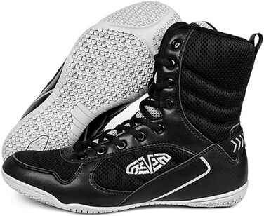 Боксерські черевики для чоловіків та жінок, професійні, для змагань та тренувань, чорні (41 EU)