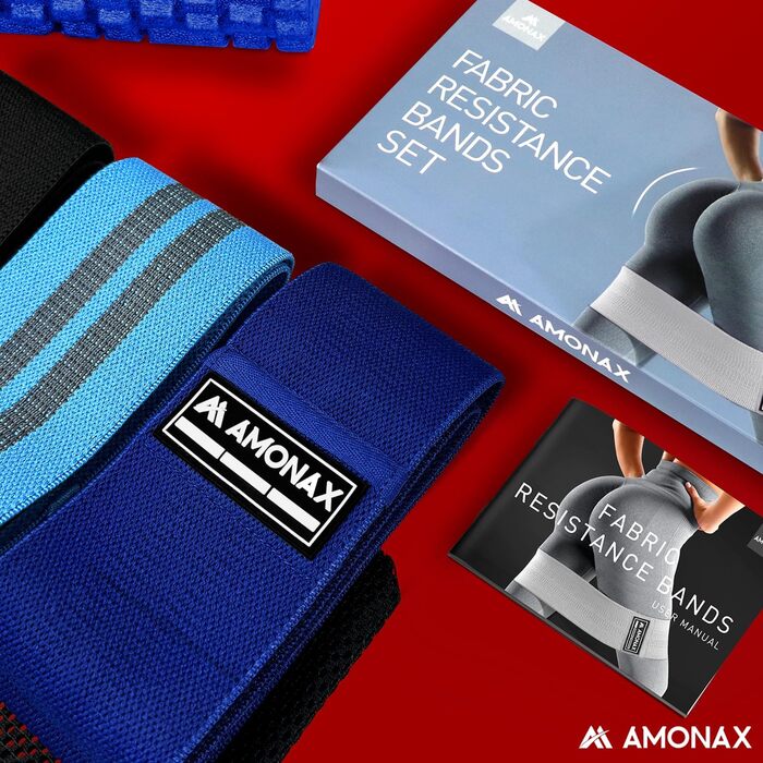 Фітнес-гумки для жінок Amonax, набір еластичних стрічок для тренувань, стрічки опору для присідань, обладнання для схуднення вдома, спортивний інвентар для дому (L, блакитний)