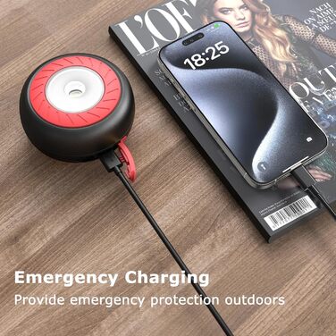 Сонячна LED кемпінгова лампа-ліхтар з живленням від сонця та USB, 3 режими світла, Power Bank, браслет для виживання (червона)